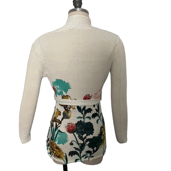 Moth Anthropologie Wrap Sweater with Floral Design Size XS - Picture 5 of 9